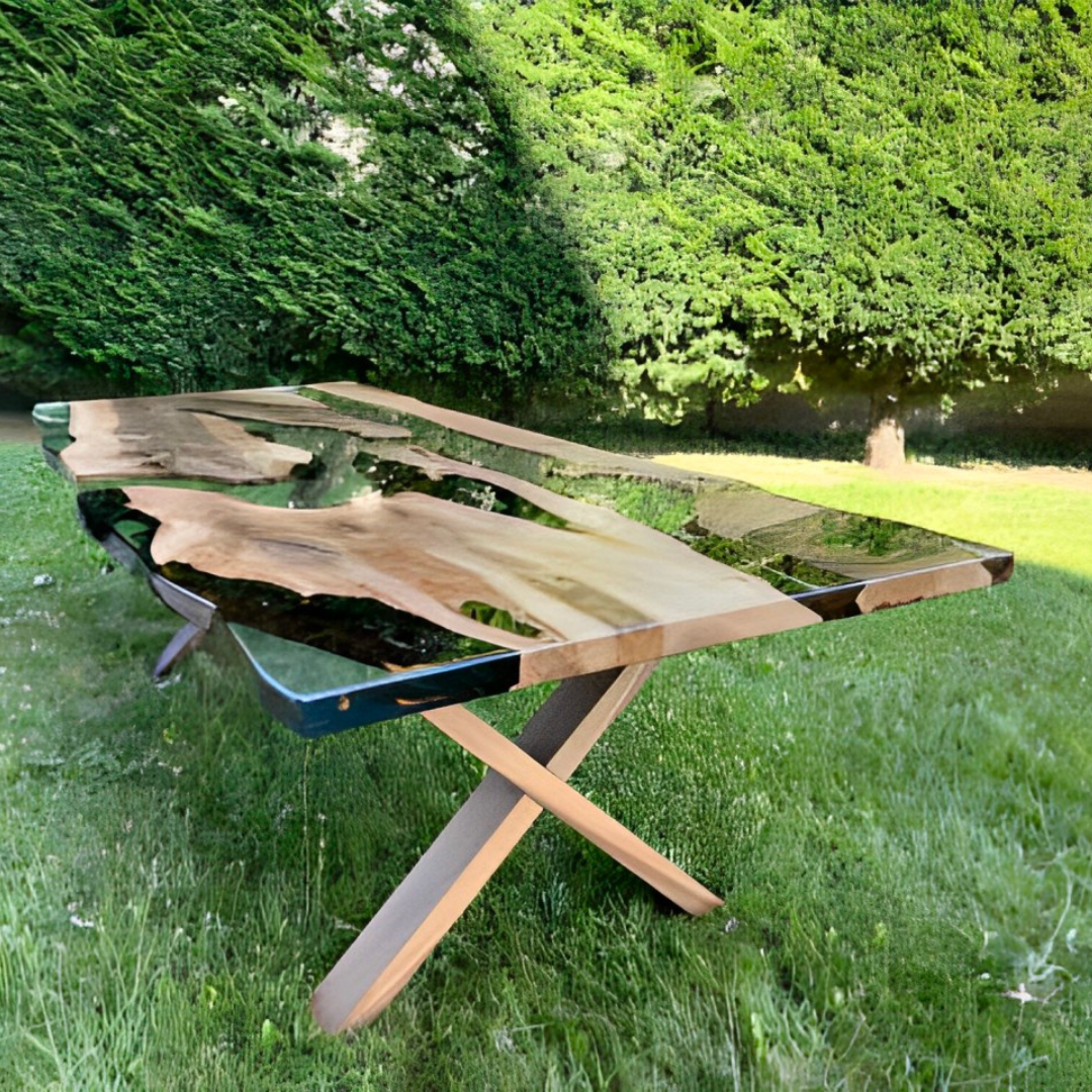 Handcrafted Live Edge Epoxy Table