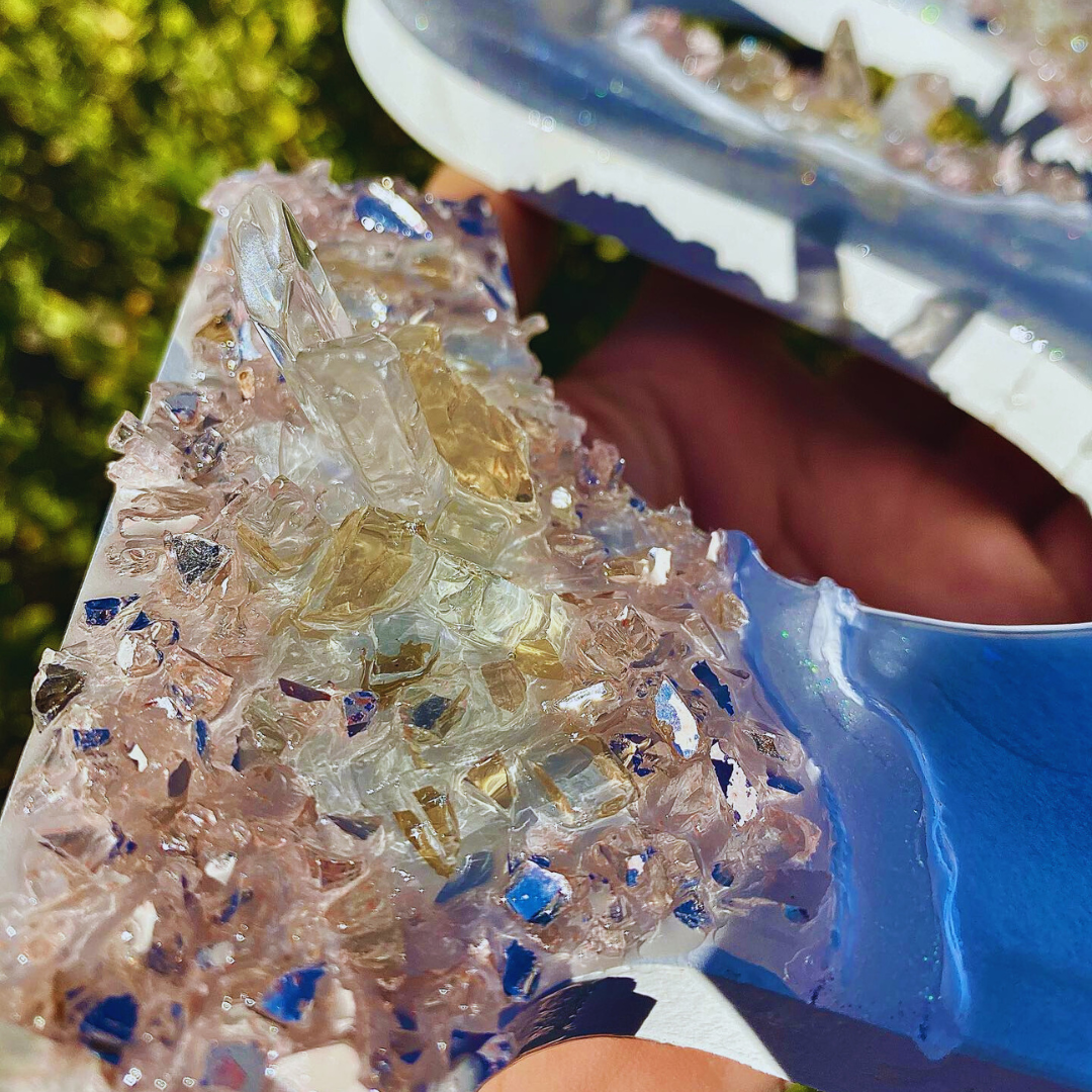 Silver Glow Geode Resin Letters