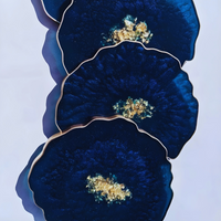 Royal Blue Epoxy Resin Coaster thumbnail