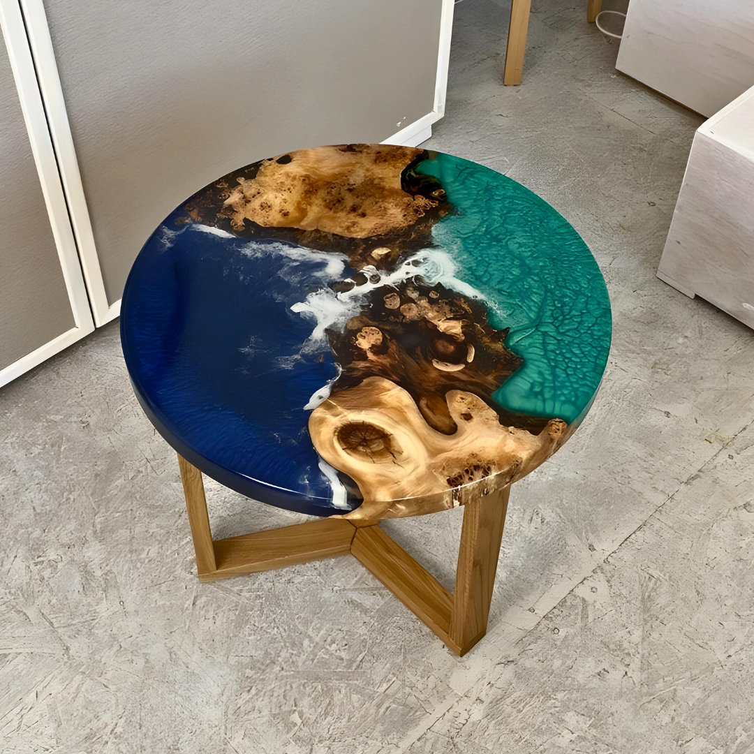 Blue & Green River Stream Epoxy Tables
