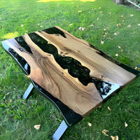 Walnut Epoxy Dining Table thumbnail