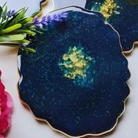 Royal Blue Epoxy Resin Coaster thumbnail