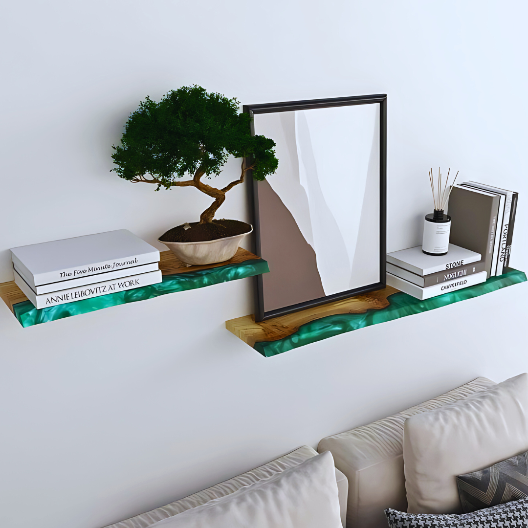 Live Edge Epoxy Resin Shelves
