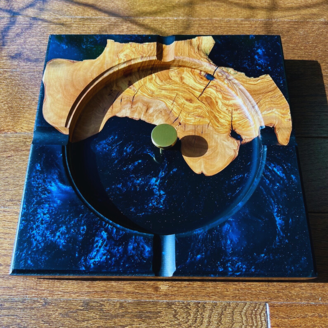 Dark Metallic Colors Epoxy Ashtray