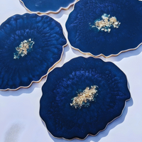 Royal Blue Epoxy Resin Coaster thumbnail