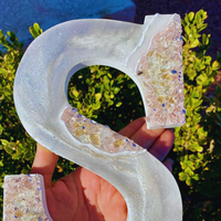 Silver Glow Geode Resin Letters thumbnail