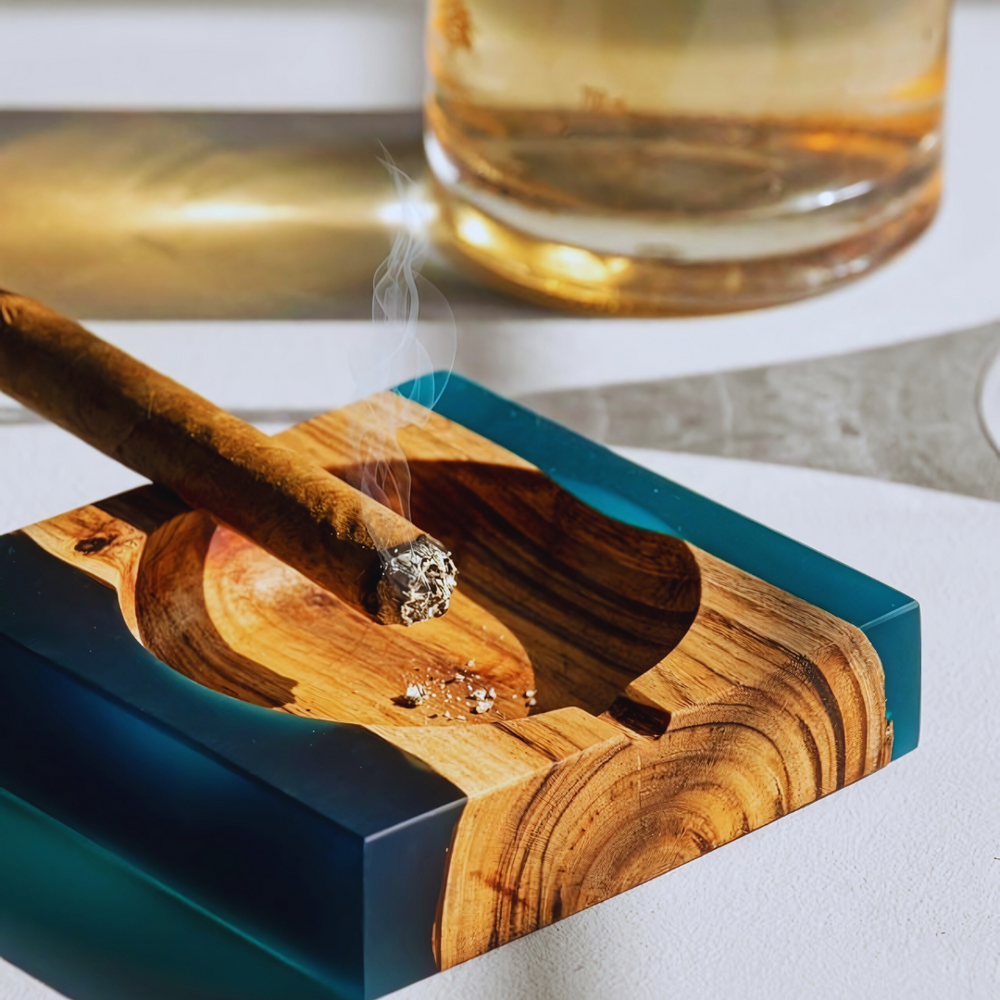 Island Paradise Wood And Epoxy Ashtray