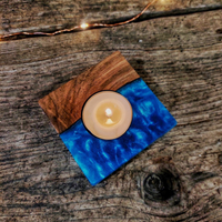 Walnut Epoxy Tea Light Holder thumbnail