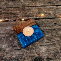 Walnut Epoxy Tea Light Holder thumbnail