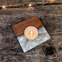 Walnut Epoxy Tea Light Holder thumbnail