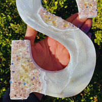 Silver Glow Geode Resin Letters thumbnail