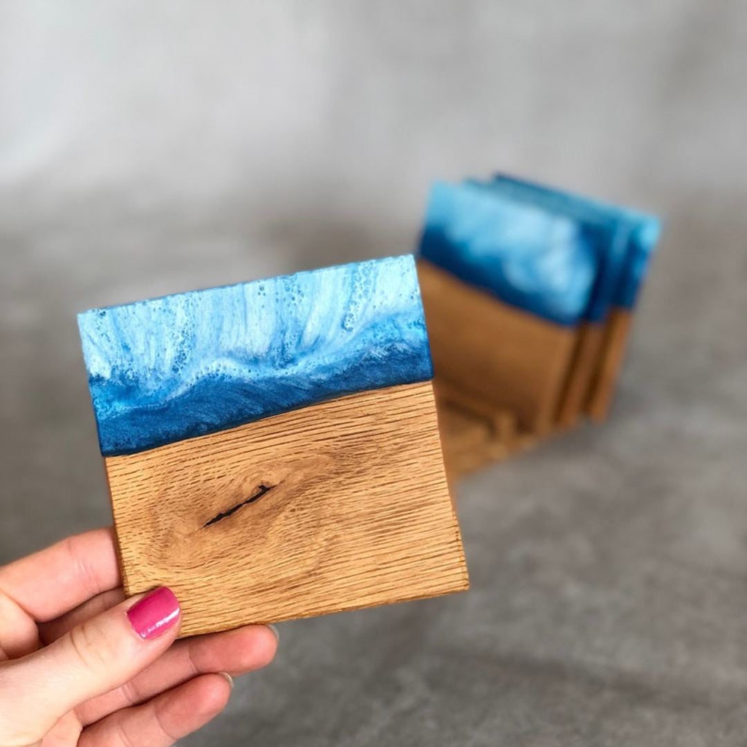 Epoxy Coasters Ocean Theme
