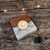 Walnut Epoxy Tea Light Holder thumbnail