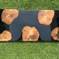 Matte Black Olive Wood Tray thumbnail