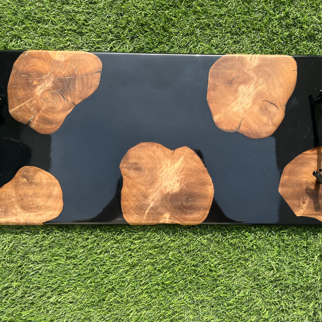 Matte Black Olive Wood Tray
