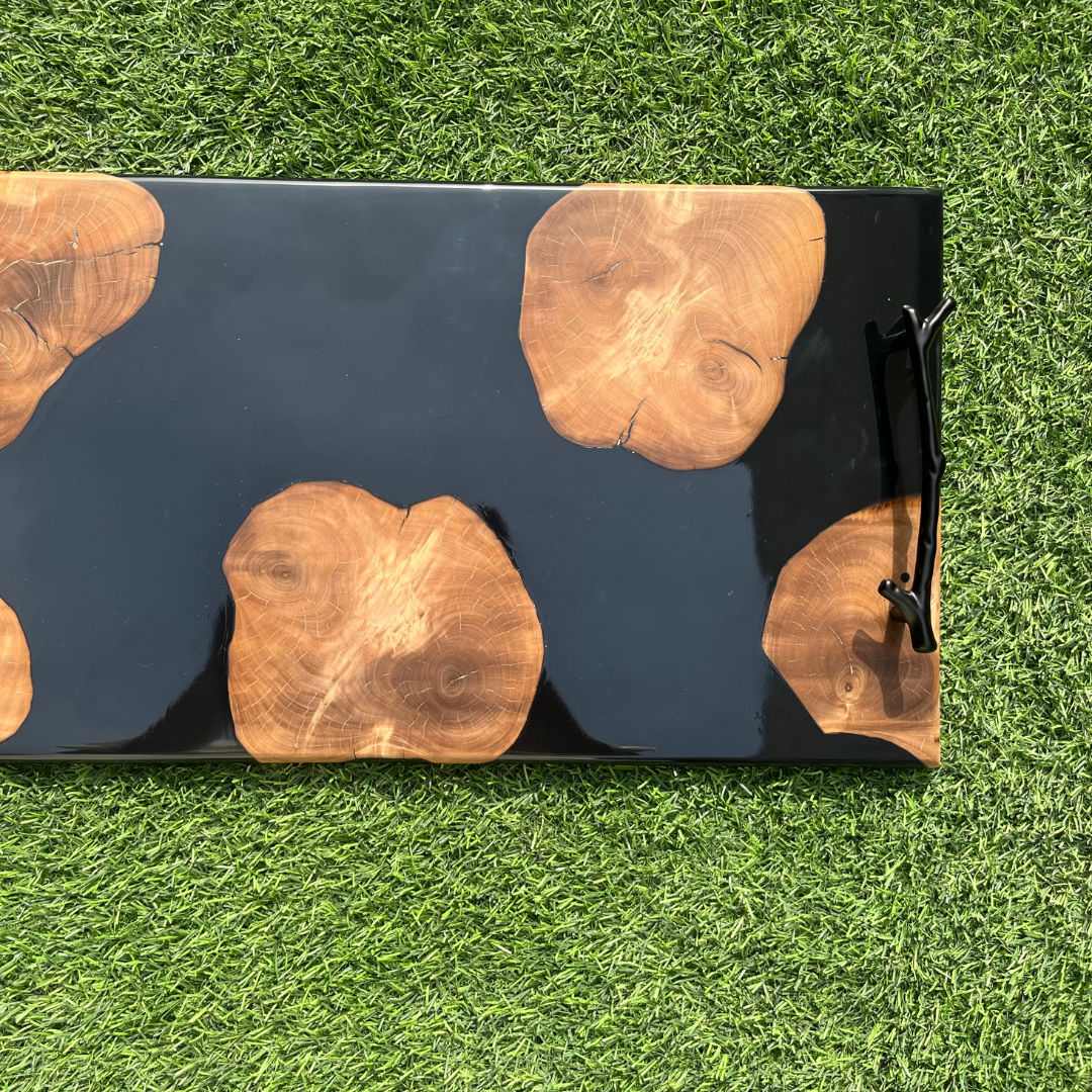 Matte Black Olive Wood Tray