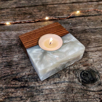 Walnut Epoxy Tea Light Holder thumbnail