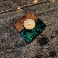 Walnut Epoxy Tea Light Holder thumbnail