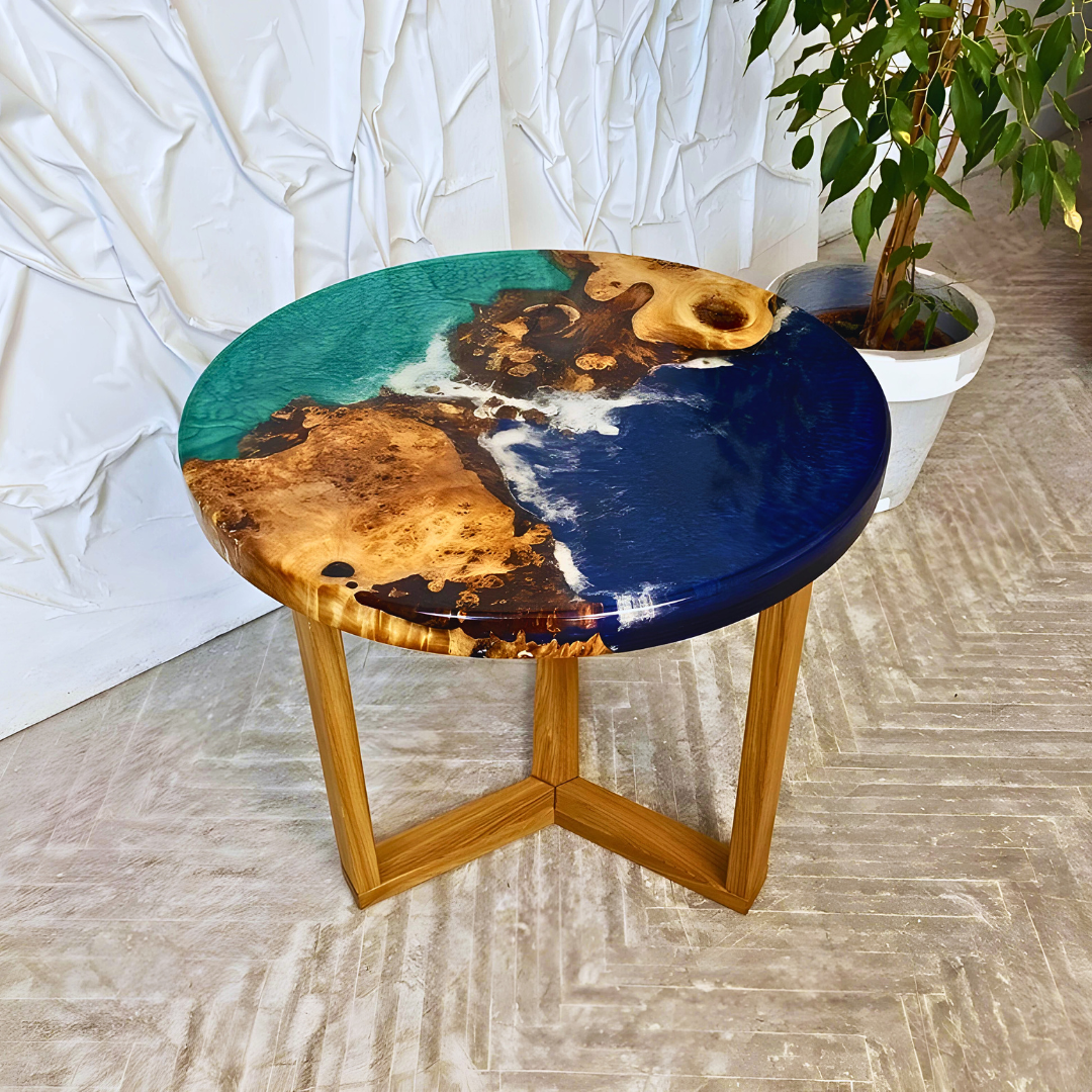 Blue & Green River Stream Epoxy Tables