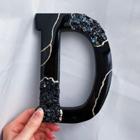Moonstone Black&White Geode Resin Letters thumbnail