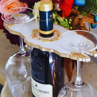 Moonstone White/Black Epoxy Wine Glass Holder thumbnail