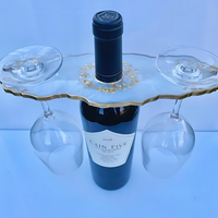 Moonstone White/Black Epoxy Wine Glass Holder thumbnail