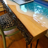 Epoxy Ocean Resin Console Table thumbnail