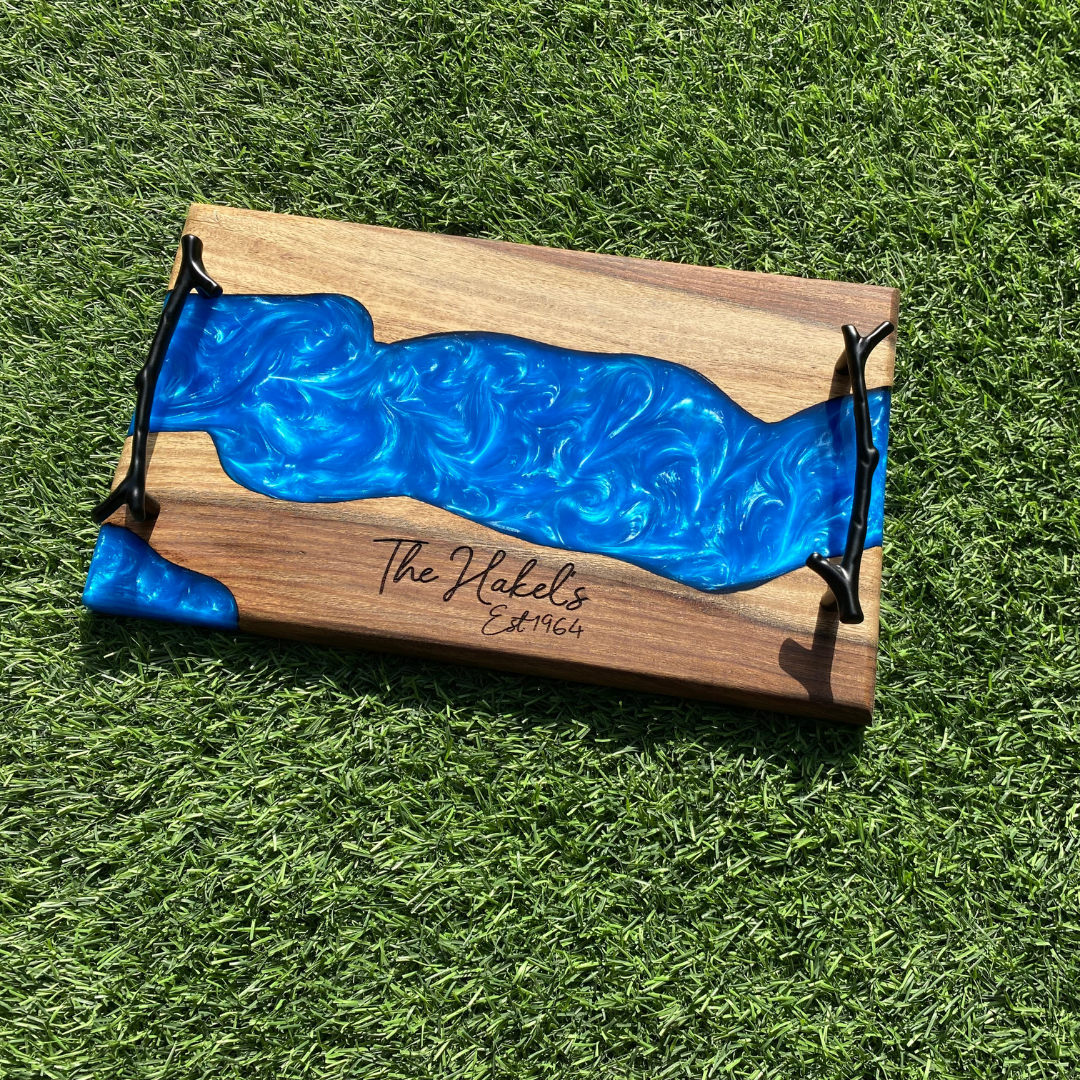 Engraved Blue Resin River Board