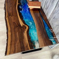 live edge Epoxy Resin Table top thumbnail