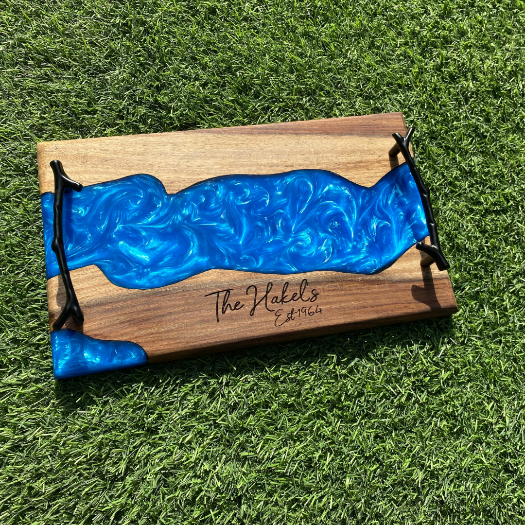 Engraved Blue Resin River Board