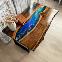 live edge Epoxy Resin Table top thumbnail