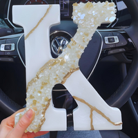 Moonstone Black&White Geode Resin Letters thumbnail