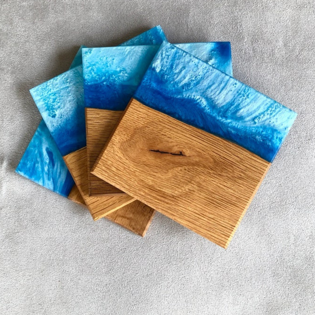 Epoxy Coasters Ocean Theme