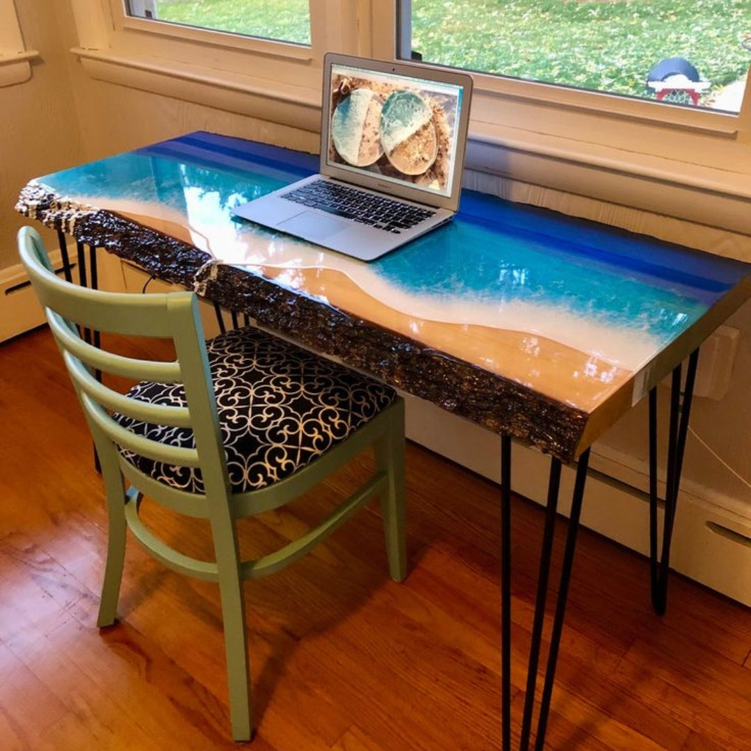 Epoxy Ocean Resin Console Table