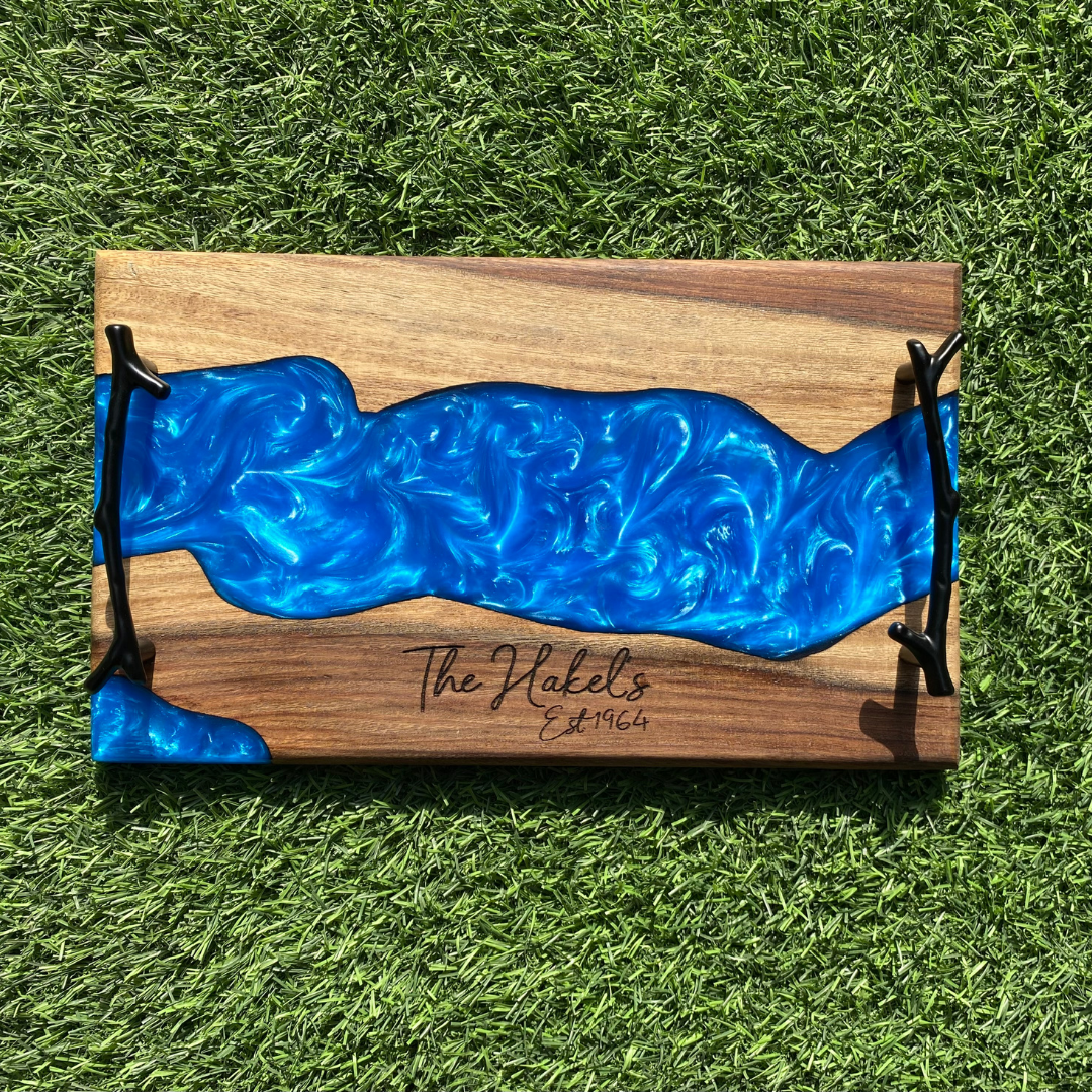 Engraved Blue Resin River Board