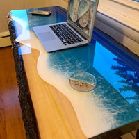 Epoxy Ocean Resin Console Table thumbnail