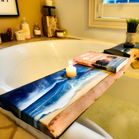 Beach Theme Epoxy Bathtub Tray thumbnail