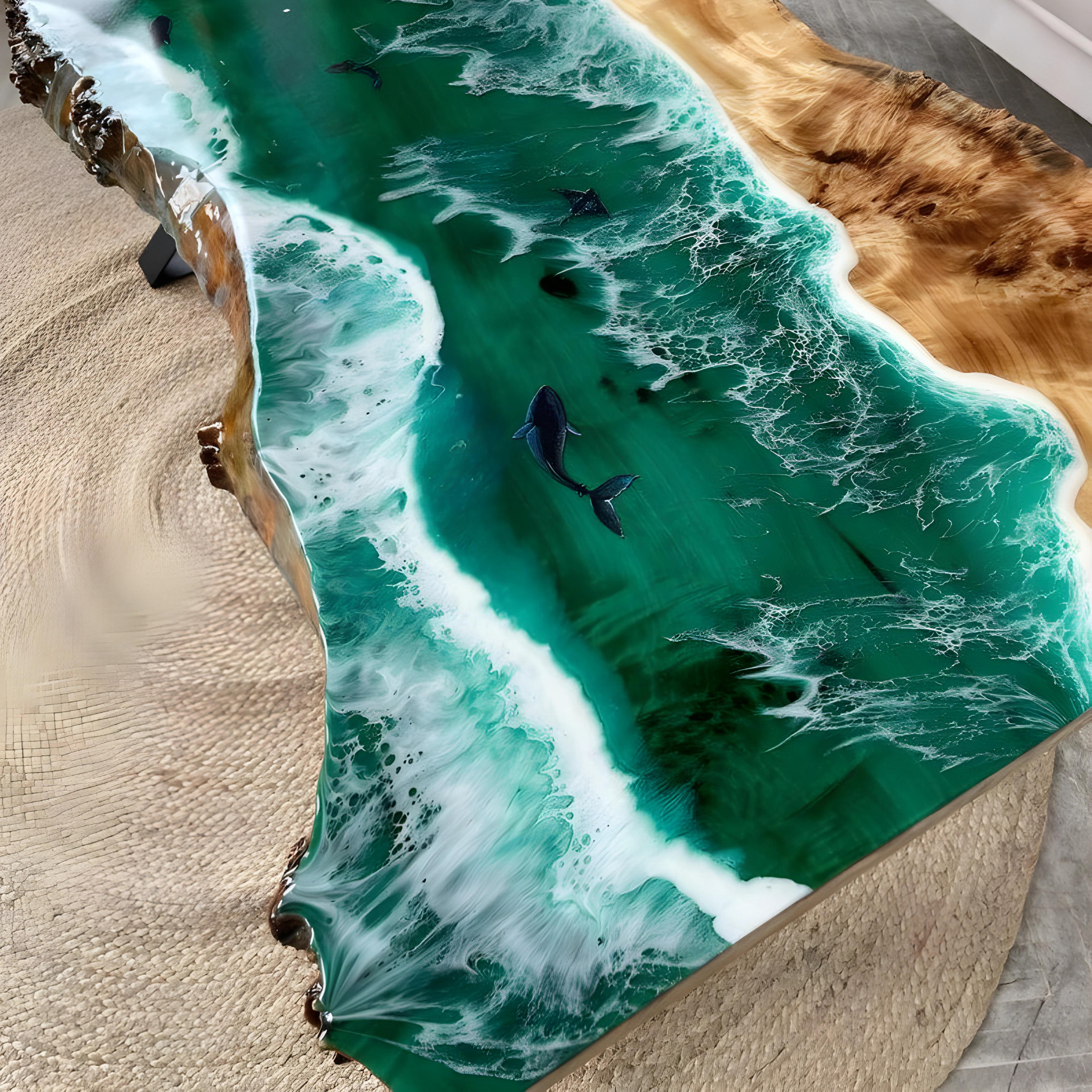Custom Live Edge Epoxy Table For Living Room