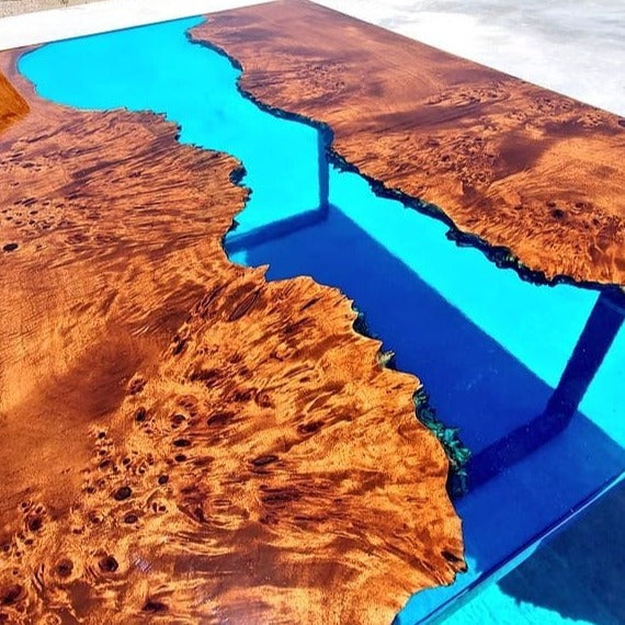 Blue Resin River Table