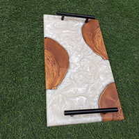 White Resin Wood Serving Tray thumbnail
