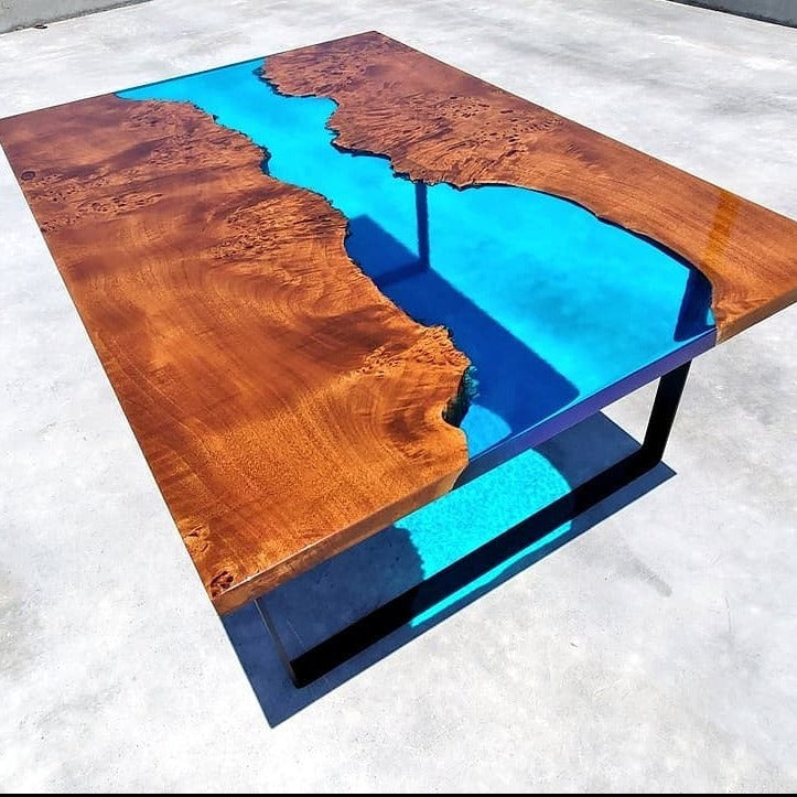 Blue Resin River Table