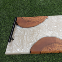 White Resin Wood Serving Tray thumbnail