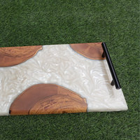 White Resin Wood Serving Tray thumbnail