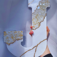 Moonstone Black&White Geode Resin Letters thumbnail