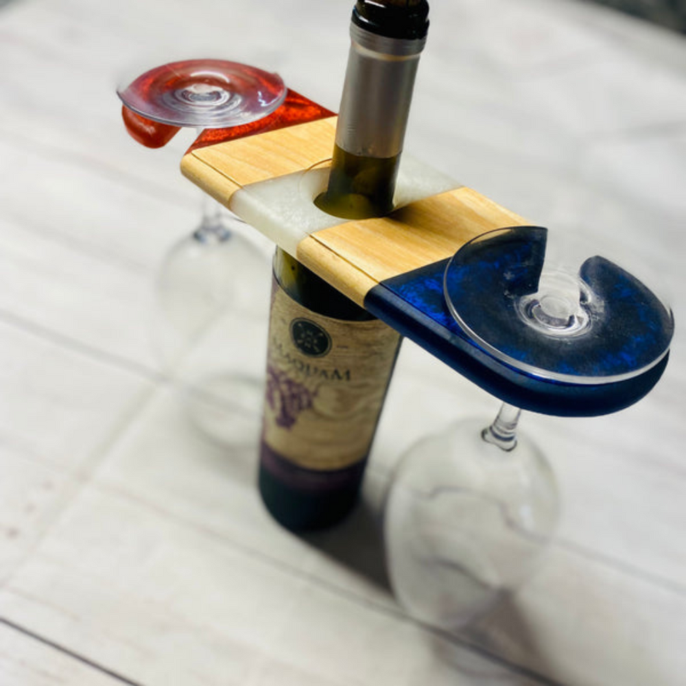 Handmade Wood Resin Wine caddy