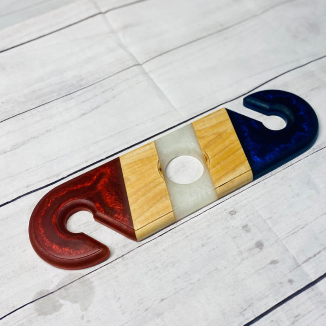 Handmade Wood Resin Wine caddy