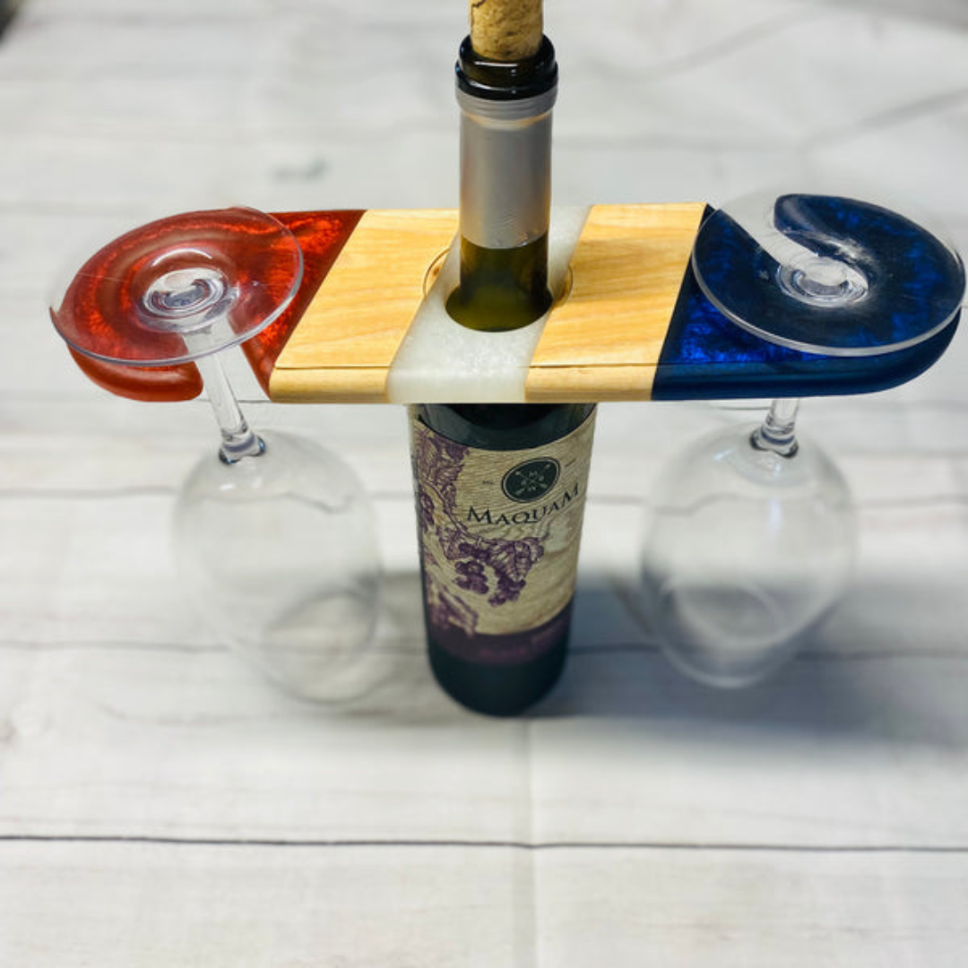 Handmade Wood Resin Wine caddy