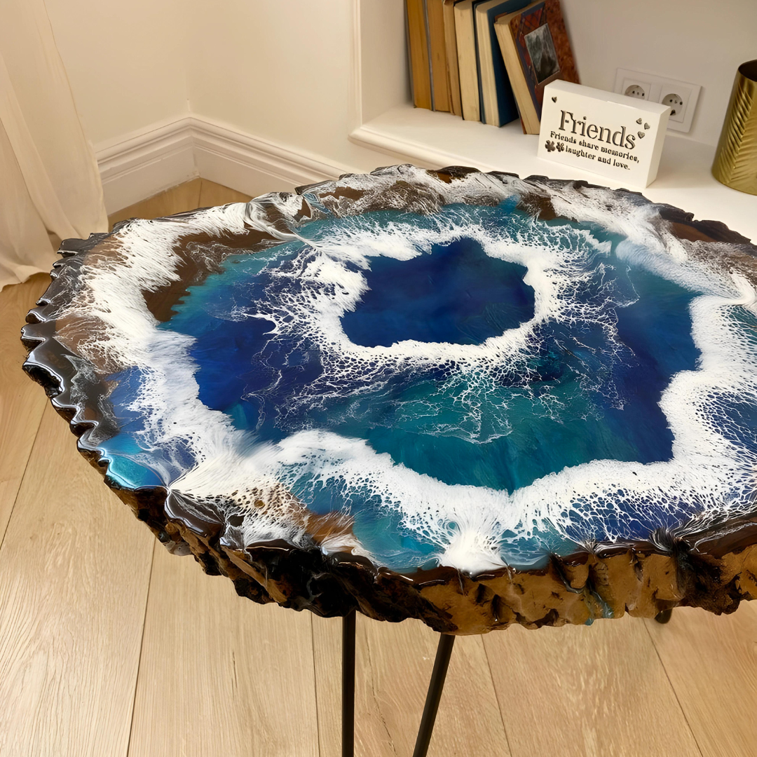 Mystic Blue Epoxy River Tables