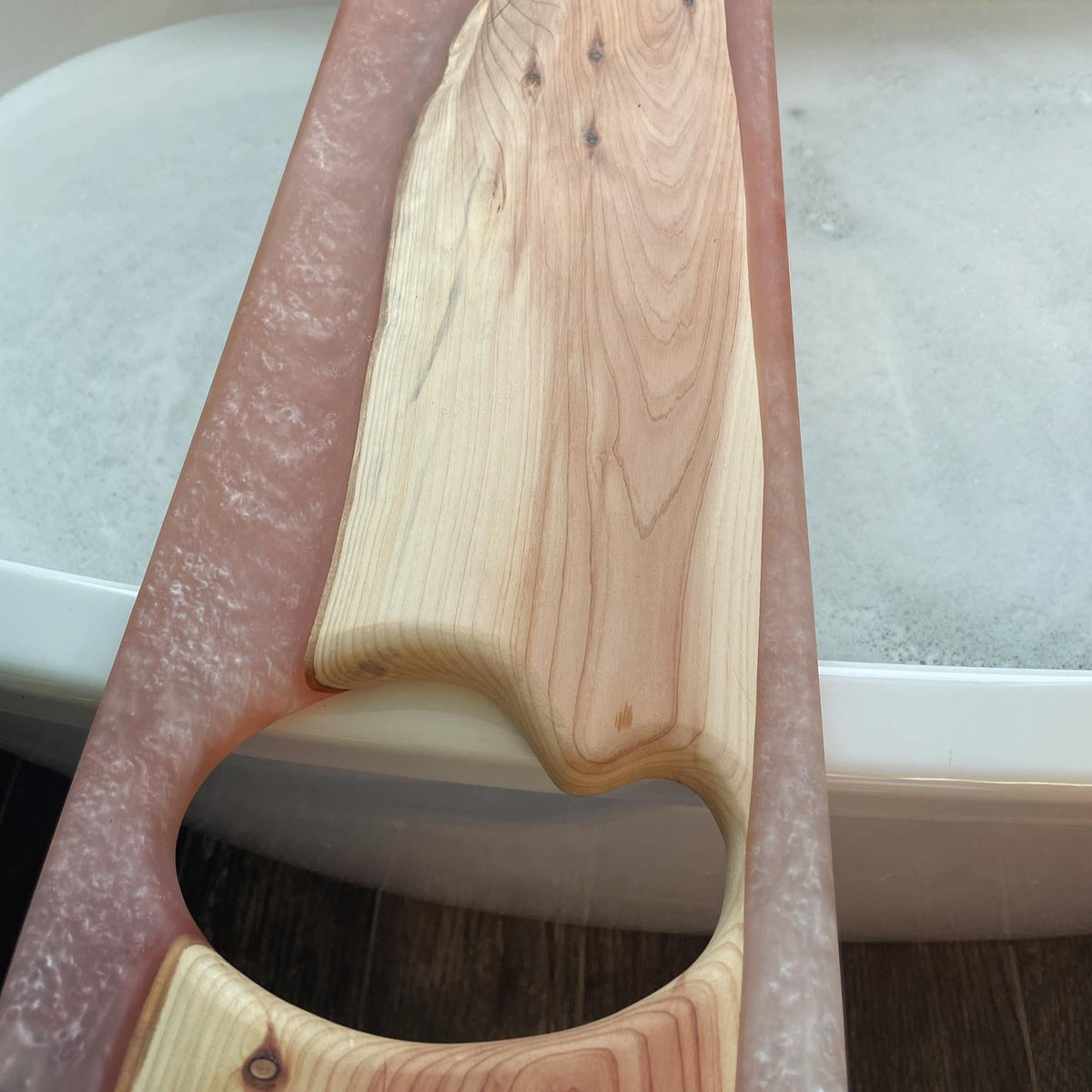 Epoxy and Wood Bathtub  Tray
