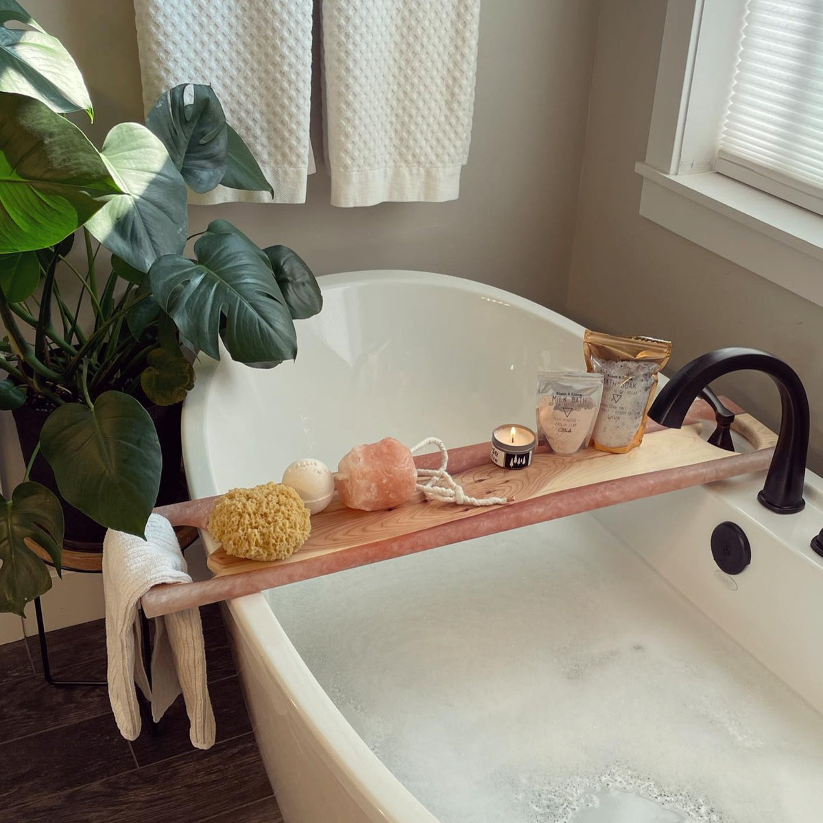 Epoxy and Wood Bathtub  Tray
